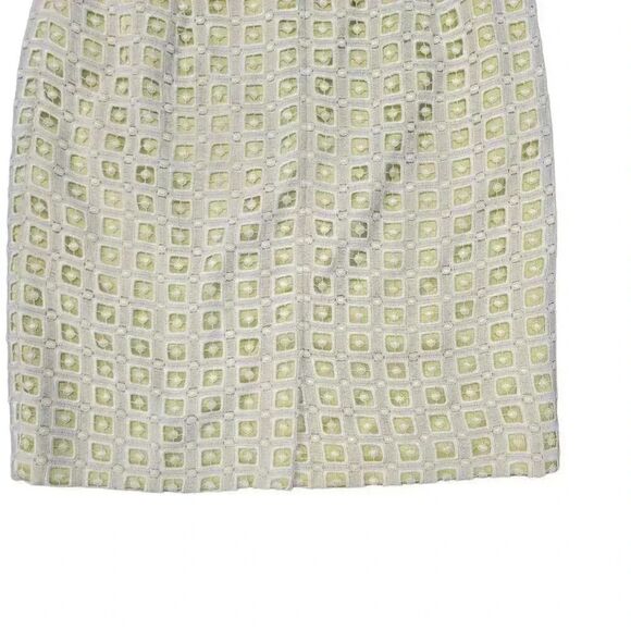 Antonio Melani Women's Ivory Lace & Chatreuse Poly Satin Pencil Straight Lined S - Picture 7 of 11